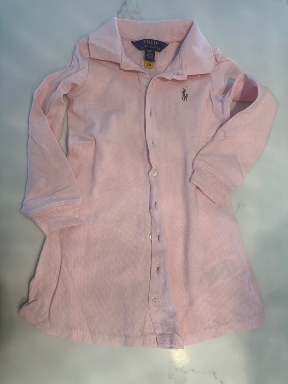 Ralph Lauren Light Pink Button-Down Polo Shirt Dress